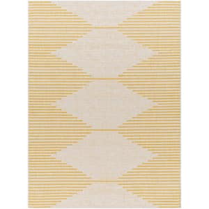 Peroti Yellow Diamond 9 ft. x 12 ft. Indoor/Outdoor Area Rug