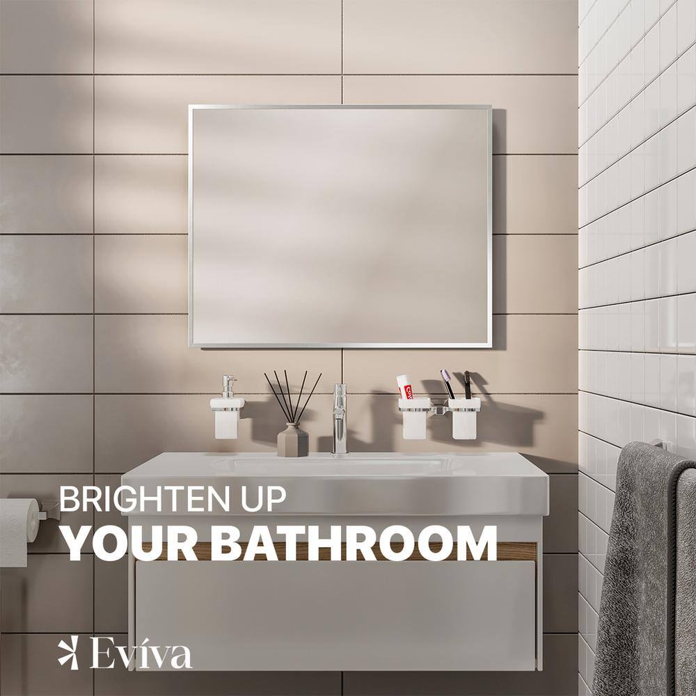 Brushed Wood Rectangular Framed Wall Mirror