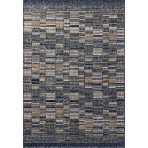 Birch Denim / Gold 7 ft. 10 in. x 10 ft. Indoor/Outdoor Area Rug