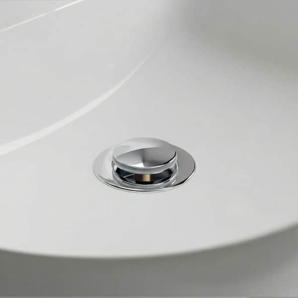 All-Metal Bathroom Sink Pop-Up Drain in Chrome, Fits Sinks with Overflow (1-Pack)