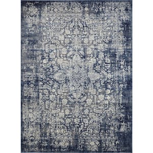 Aysal Athna Blue 6 ft. 7 in. x 9 ft. 2 in. Oriental Polypropylene Area Rug