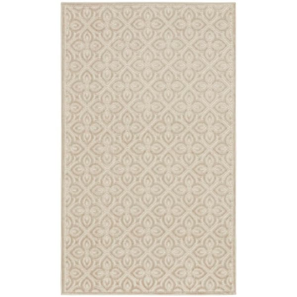 Washable Charm Silver Ivory 2 ft. x 3 ft. All-over design Contemporary Area Rug