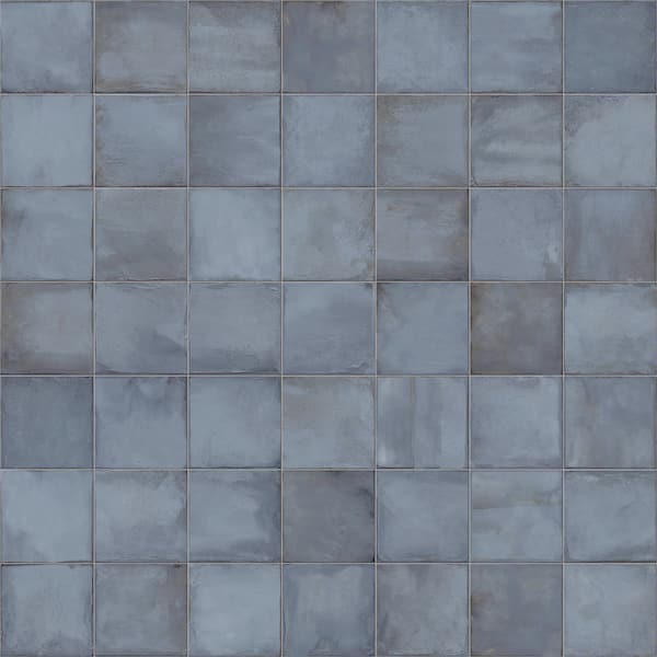 Poise Pacific Blue Matte 8 in. x 8 in. Smooth Square Porcelain Floor and Wall Tile Sample