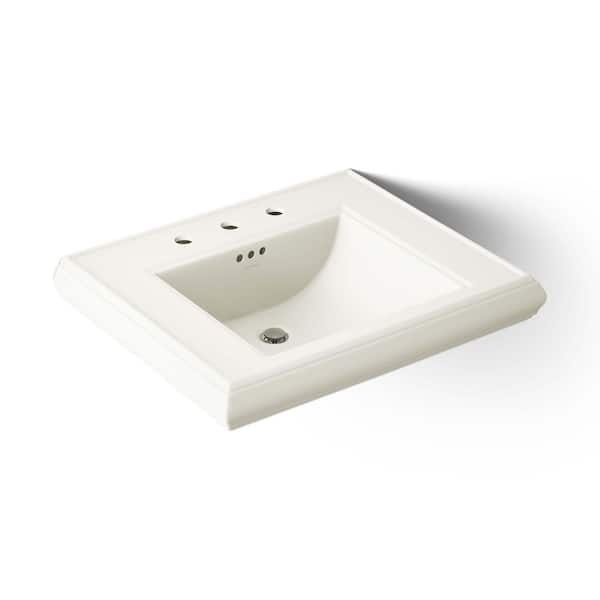 Memoirs 27.3 in. x 22.13 in. Pedestal Bathroom Sink in Biscuit Ceramic