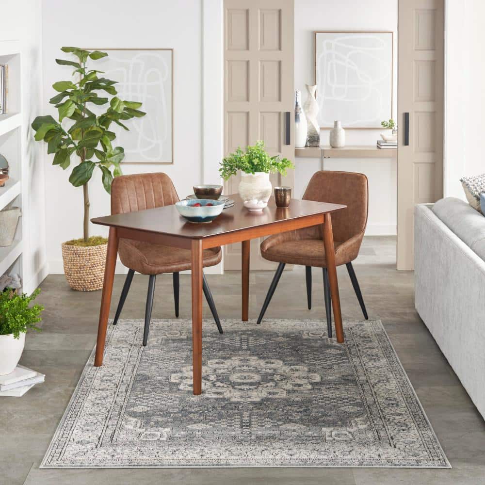 Handmade Rectangular Gray Synthetic 5' x 7' Area Rug