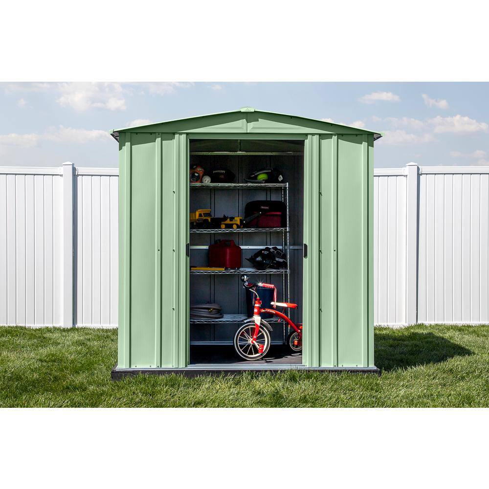 6 ft x 7 ft Sage Green Steel Storage Shed Kit