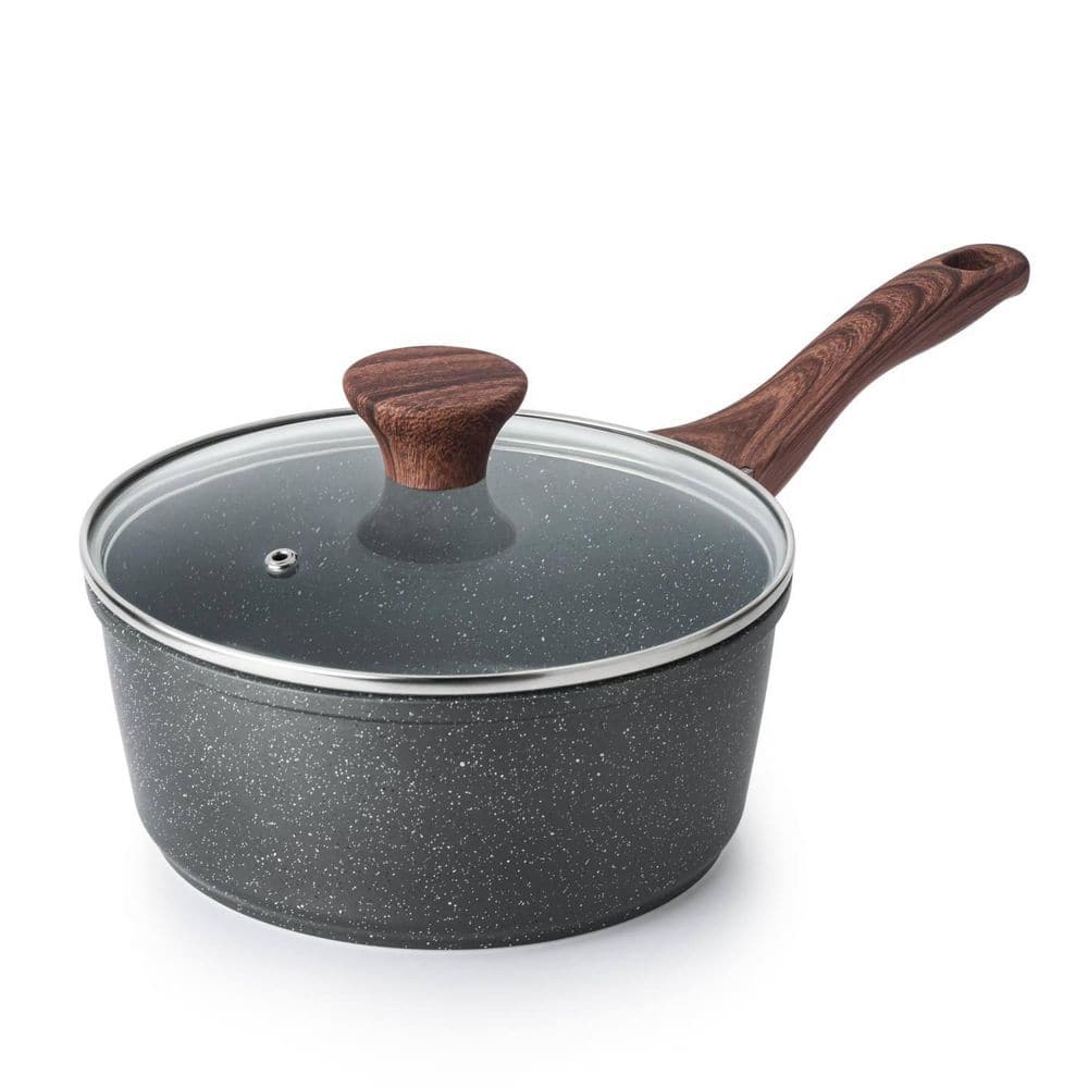 2.5 qt. Aluminum Sauce Pan with Swiss Granite Nonstick Coating in Black, with Glass Lid, Stay-Cool Handle price history on PriceWatchPro