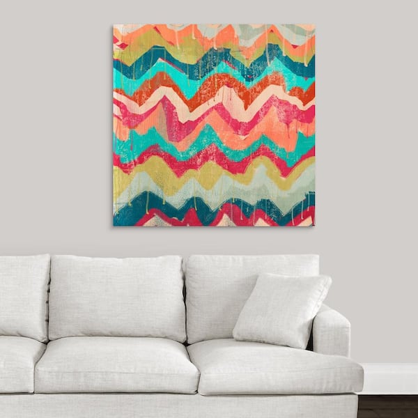 GreatBigCanvas 36 in. x 36 in. "Hot Chevrons" by Cynthia Alvarez Canvas Wall Art
