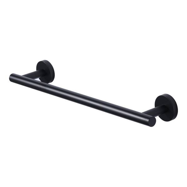 16 in. Stainless Steel Wall Mounted Single Towel Bar in Matte Black