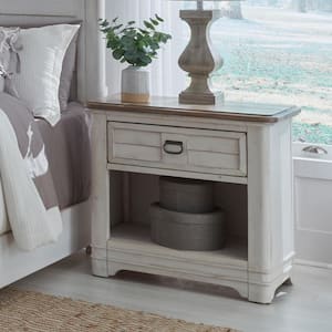 Meadowbrook Whitewash 2-Drawer 18 in. W Nightstand