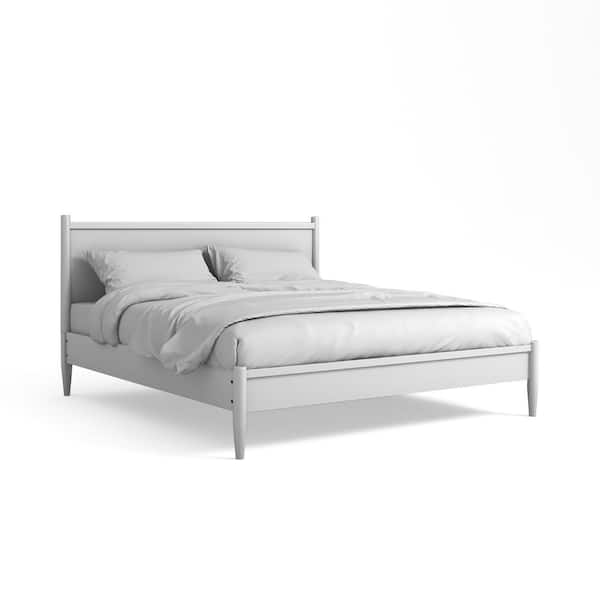 Furniture of America Mackie Modern White Wood Frame King Platform Bed