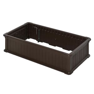 Brown Plastic Raise Garden Bed Kit with Easy Assembly