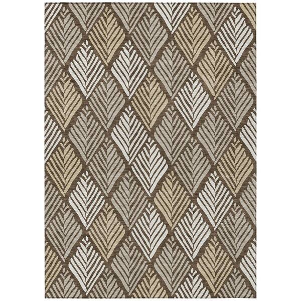 Chantille Machine Washable Indoor/Outdoor Abstract ACN2818 Chocolate 10 ft. x 14 ft. Area Rug