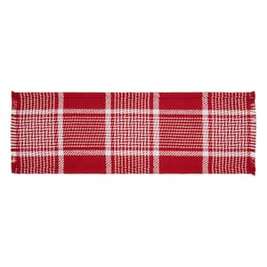 Eston 8 in. W x 24 in. L Red White Plaid Cotton Polyester Table Runner