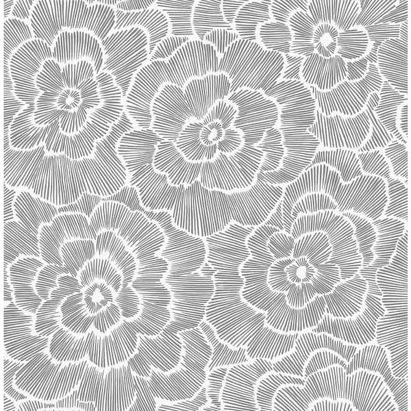 NuWallpaper Grey Charcoal Saraya Peel and Stick Wallpaper Sample