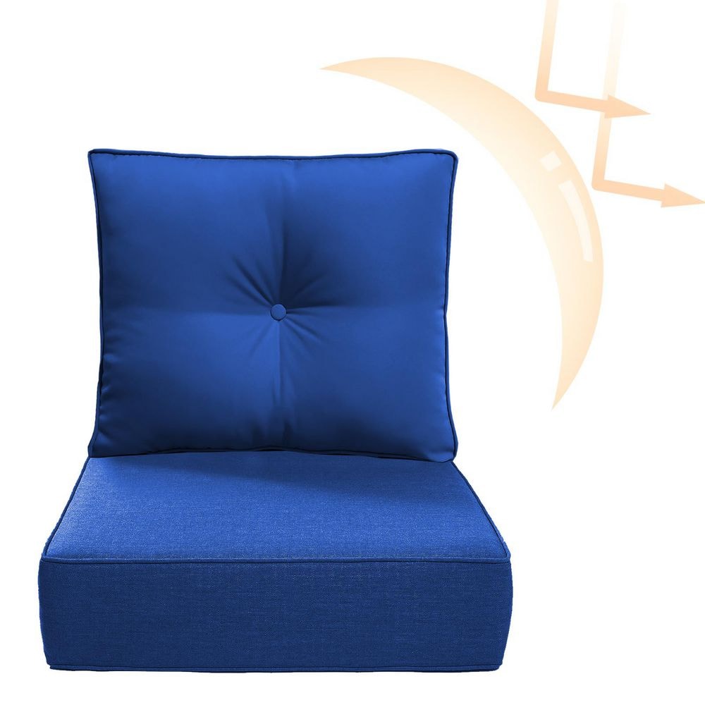 24 in. x 24 in. x 6 in. Outdoor Deep Seat Cushion, Waterproof Patio Chair Replacement Cushion in Blue price history on PriceWatchPro