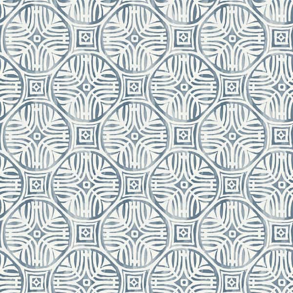 Chesapeake Sandee Medallion Blue Prepasted Non Woven Wallpaper Sample