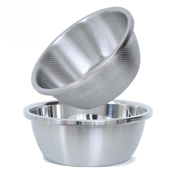 2 qt. Stainless Steel Microporous Colander for Washing Vegetables, Fruit, Rice, and Draining Cooked Pasta (2-Pack)