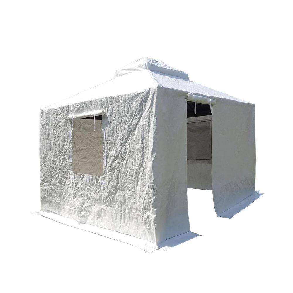 8 ft. x 8 ft. White All-Weather Gazebo Cover with Zipper Door and Mesh Windows for Metal Patio Gazebo price history on PriceWatchPro