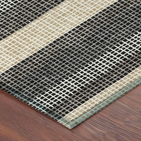 Chantille Machine Washable Indoor/Outdoor Abstract ACN2530 Black 3 ft. x 4 ft. Area Rug