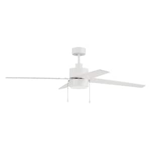 Terie 52 in. Indoor Dual Mount 3-Speed Reversible Motor White Finish Ceiling Fan with Integrated LED Light Kit
