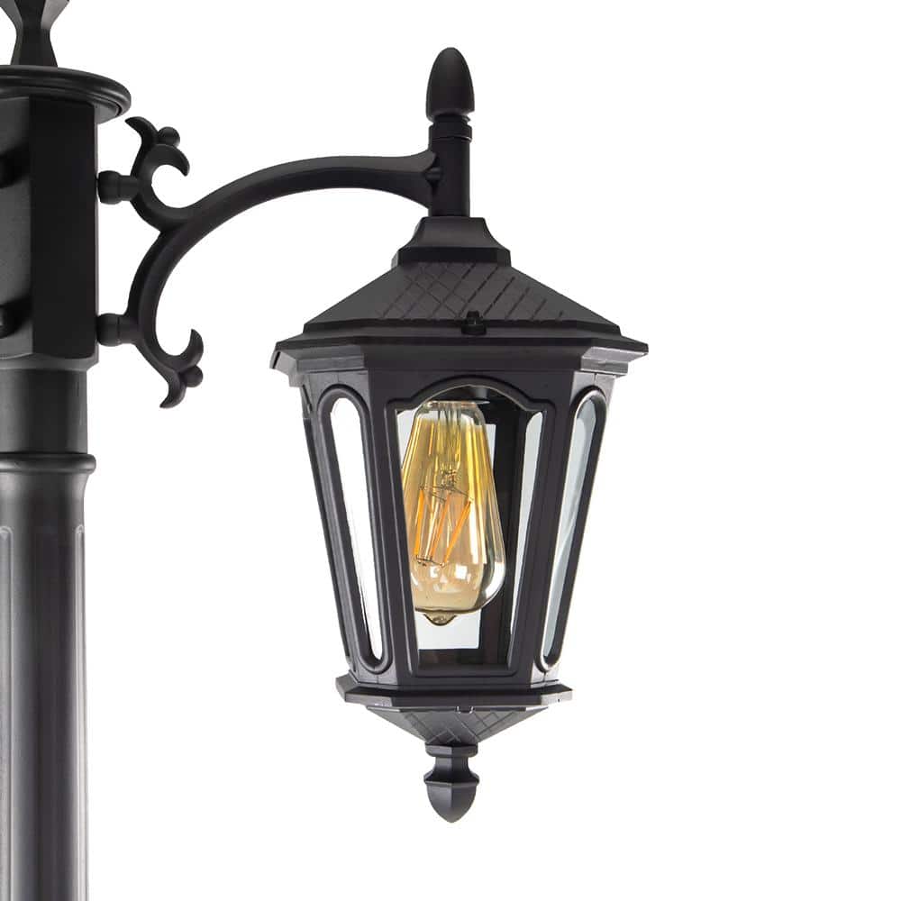 Lutec 94" Black Aluminum 3-Head Outdoor Post Light