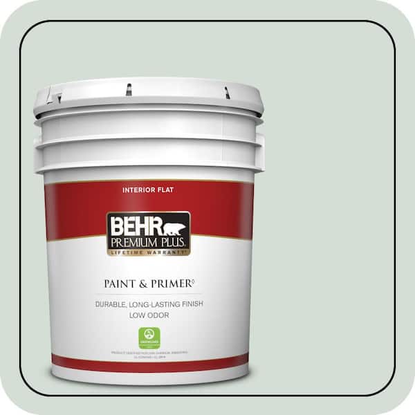BEHR PREMIUM PLUS 5 gal. #700E-2 Lime Light Flat Low Odor Interior Paint & Primer