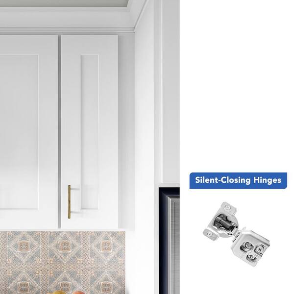 9 in. W x 12 in. D x 30 in. H Ready to Assemble Double Shaker Wall Kitchen Cabinet in Newport White