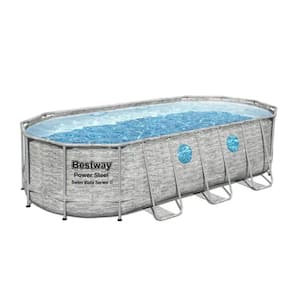 18 ft. x 9 ft. Oval-Shaped 48 in. Deep Metal Frame Pool Package