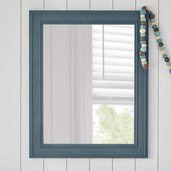 StyleWell Kids Medium Traditional Steel Blue Framed Mirror (24 in. W x 30 in. H)