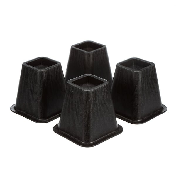 Honey-Can-Do Black Plastic Bed Risers(Set of 4)