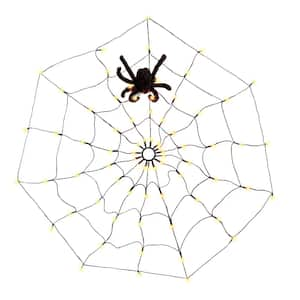 Electric Lighted LED Spider Web and Spider