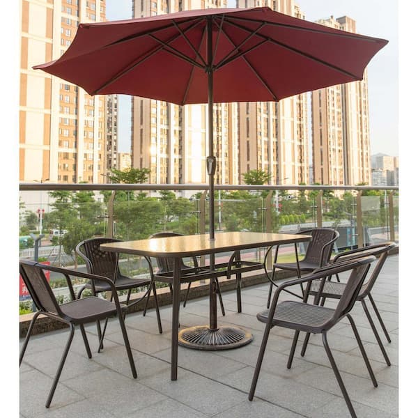 3 tier patio umbrellas 3 Tiers Patio Umbrella Outdoor Table Umbrella Turquoise / 11FT main image 1