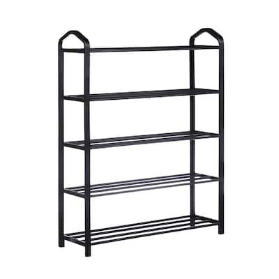 Seville Classics Extra-Wide 4-Tier 20-Pair Resin Slat Shelf Sturdy Metal  Frame Shoe Storage Rack Organizer, Silver Leaf SHE15918 - The Home Depot