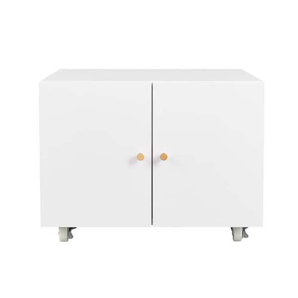 23.62 in. W 2 Drawer Metal Vertical File Cabinet with Lock, White Tool Case, Portable Tool Boxes