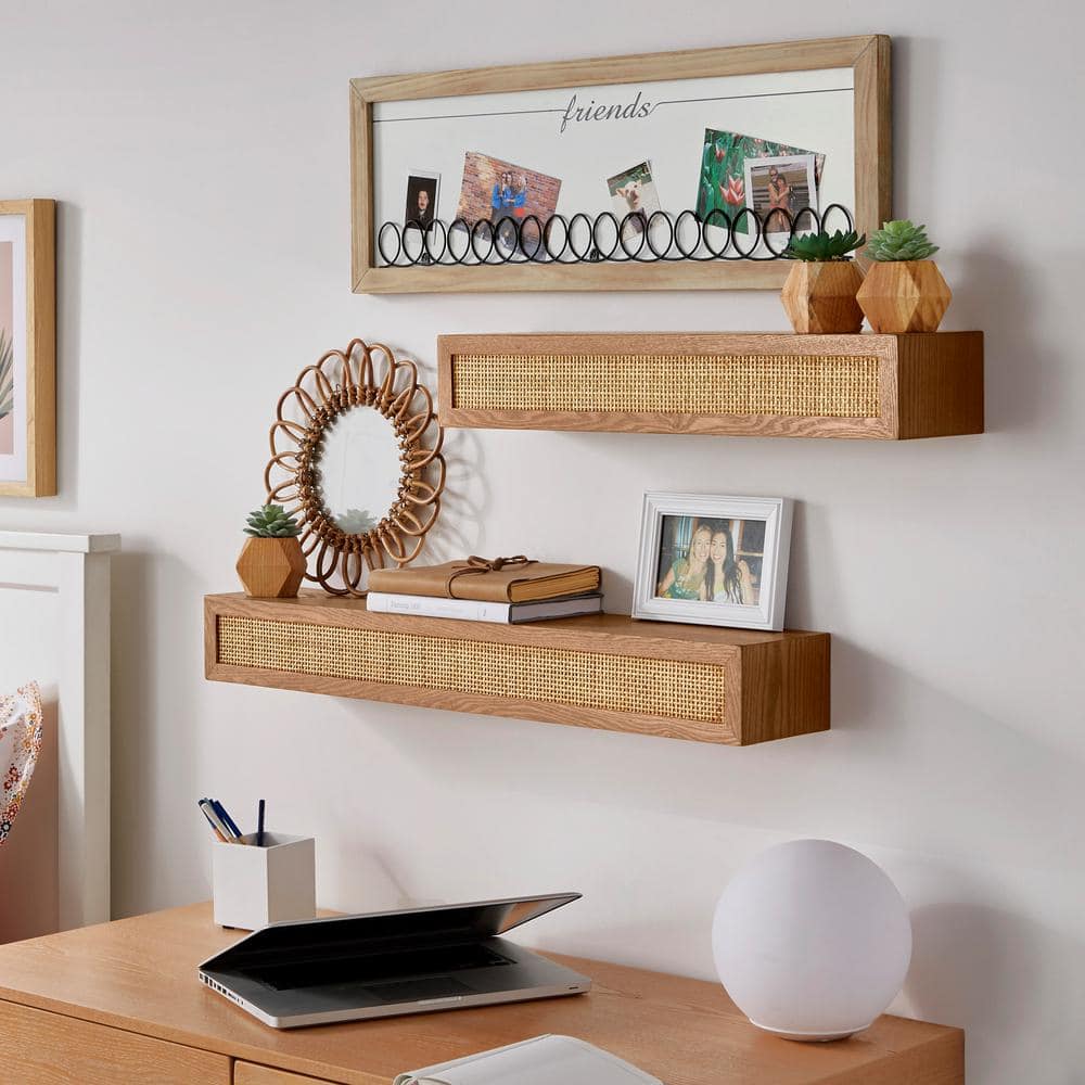 Floating Wooden Wall Shelves Metal Fixing Without Drilling Under