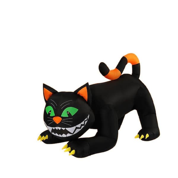 6 ft. Halloween Inflatables Black Cat Outdoor Decorations Blow Up Yard Large Cat with Moving Head and Built-in LEDs
