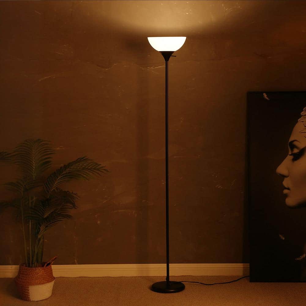 Classic Black 72" LED Torchiere Floor Lamp