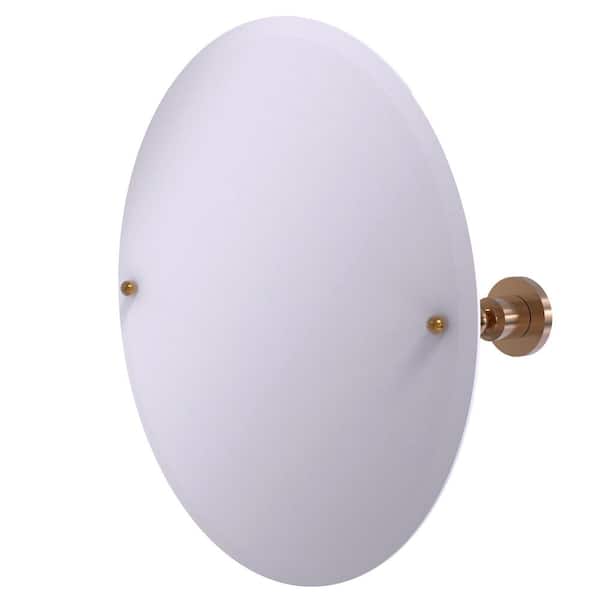 Allied Brass 22 in. x 22 in. Astor Place Frameless Round Tilt Mirror with Beveled Edge in Brushed Bronze