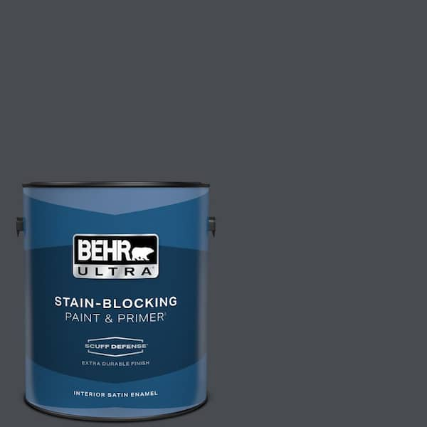 BEHR ULTRA 1 gal. Home Decorators Collection #HDC-CL-24 Black Ribbon Extra Durable Satin Enamel Interior Paint & Primer