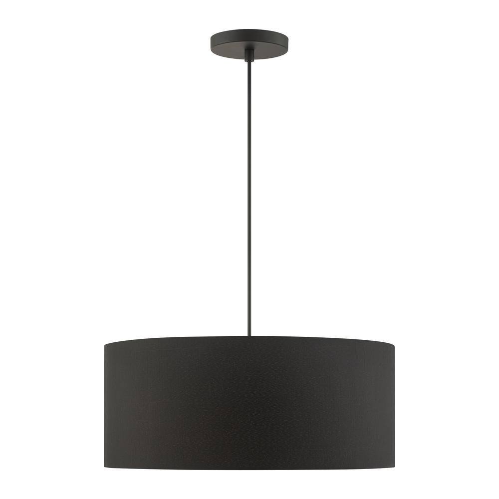 Bainbridge Matte Black Nickel 3-Light LED Drum Pendant