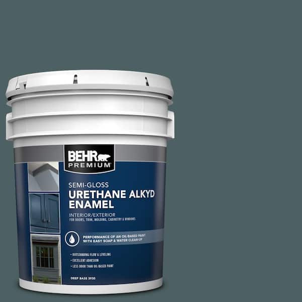 BEHR PREMIUM 5 gal. #PPU12-20 Underwater color Urethane Alkyd Semi-Gloss Enamel Interior/Exterior Paint
