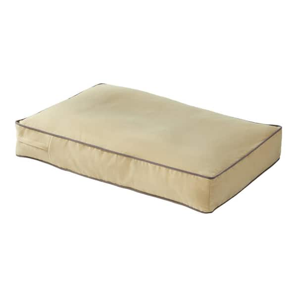 Buster Large Cream Reversible Pillow Style Microfiber Dog Bed