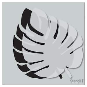 Monstera Tropical Leaf Repeat Pattern Stencil