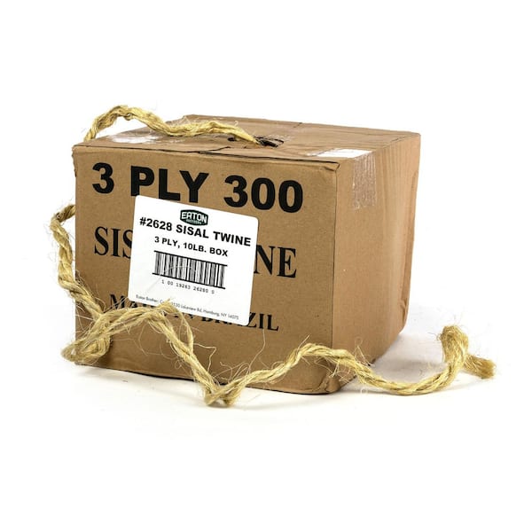 3-Ply Sisal Twine 10 lb. Box-Heavy-Duty Natural Brazilian Fiber for Tying, Gardening and Craft Use