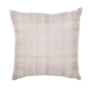 Stacy Garcia Purple Striped Hand-Woven 24 in. x 24 in. Throw Pillow