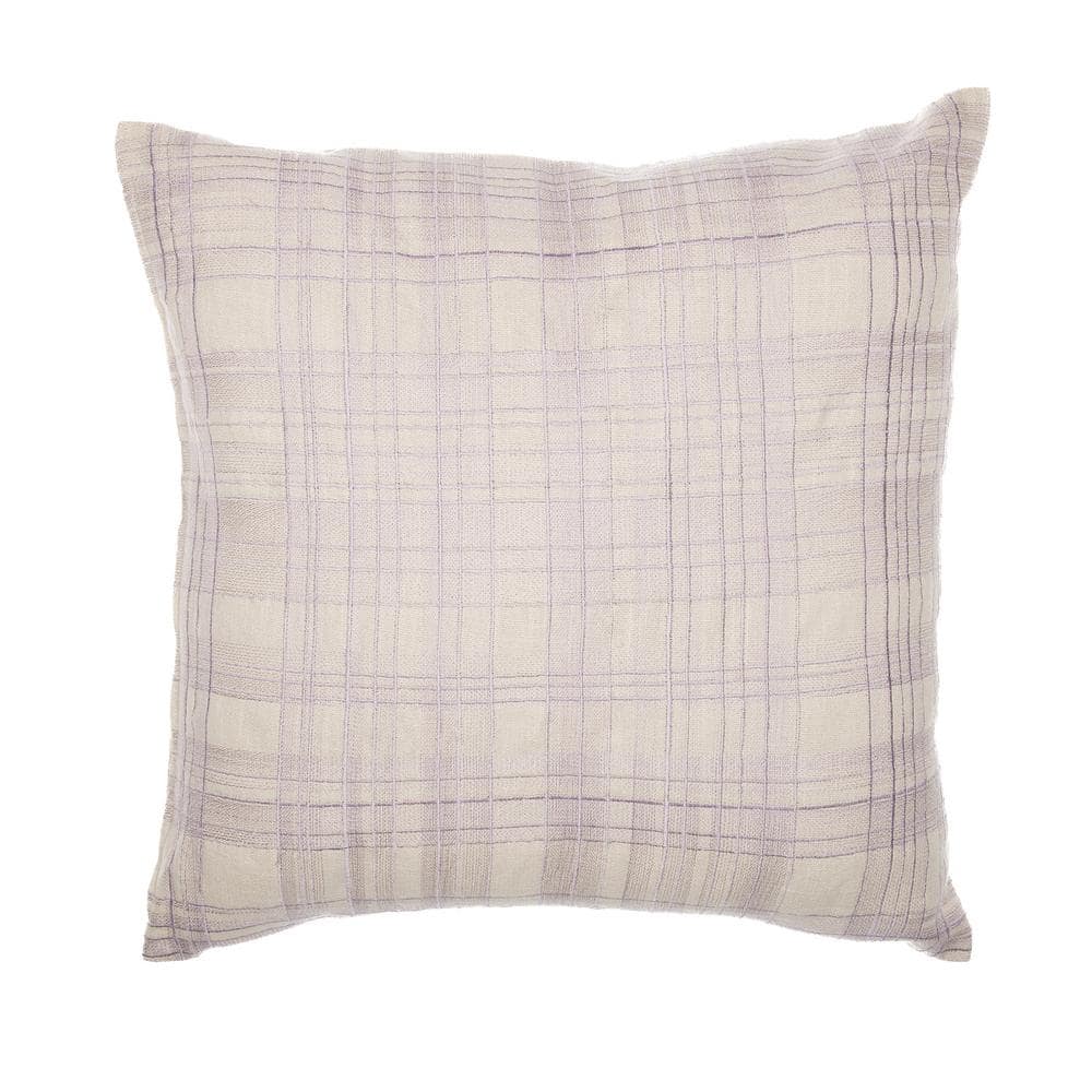 Stacy Garcia Purple Striped Hand-Woven 20 in. x 20 in. Indoor Throw Pillow
