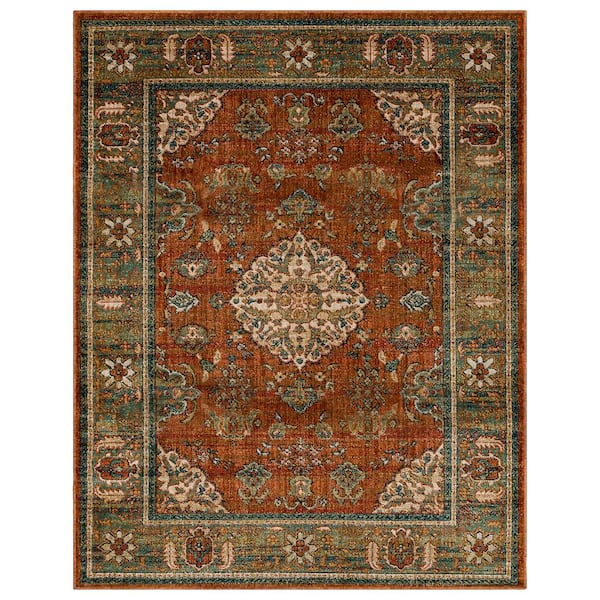 Home Decorators Collection Fitzgerald 10 ft. x 13 ft. Spice Abstract Area Rug