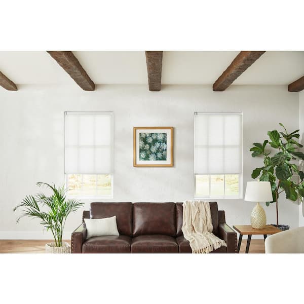 White Cordless Light Filtering Cellular Shade - 53.25 in. W x 48 in. L (Motorization Compatible)