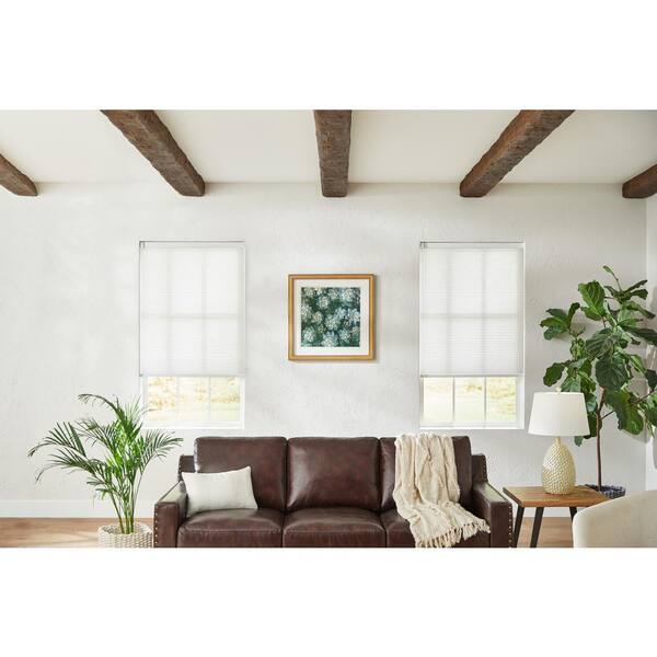 Home Decorators Collection White Cordless Light Filtering Cellular Shade - 56.25 in. W x 48 in. L (Motorization Compatible)